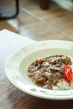 rice pour beef Curryの写真素材