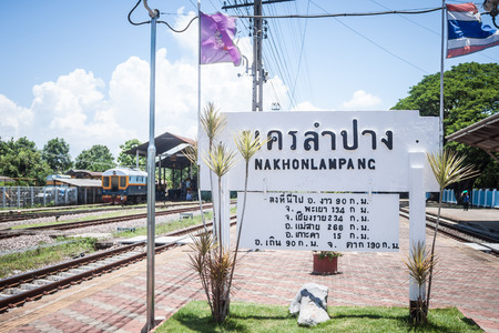 Chiang Mai - Lampang Thailand -May 30: Travelby train chiangmai go to lampang 30/05/2015 Place railway station in Chiang mai / Lampang Thailandのeditorial素材