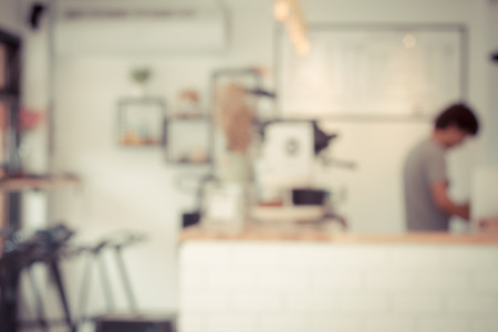 vintage tone coffeeshop blur  Backgroundの写真素材