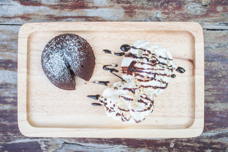 Chocolate Lava Cakeの写真素材