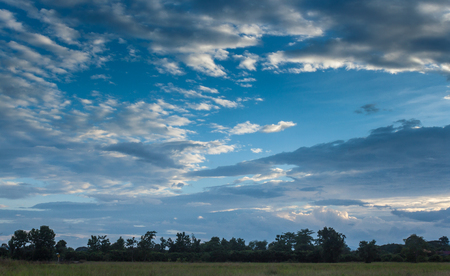 Agricultural plots countryside Thailand view / Beautiful cloudsの写真素材