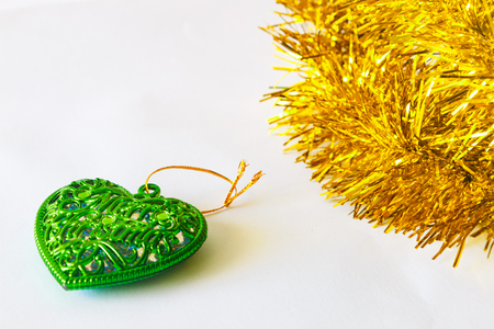 Christmas composition. Christmas toys on a white backgroundの写真素材