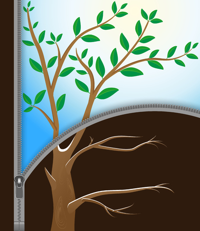 Tree and zipperのイラスト素材