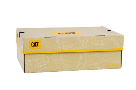 Carton box of Caterpillar footwearのeditorial素材