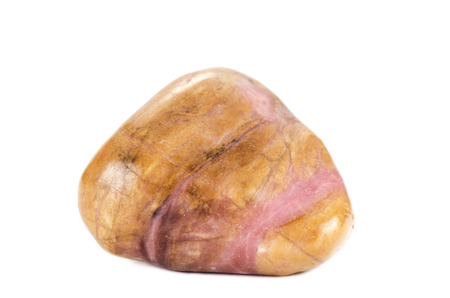 Tumbled rhodonite stone on white backgroud