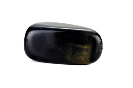 Blue tiger eye tumble stone on white backgroud