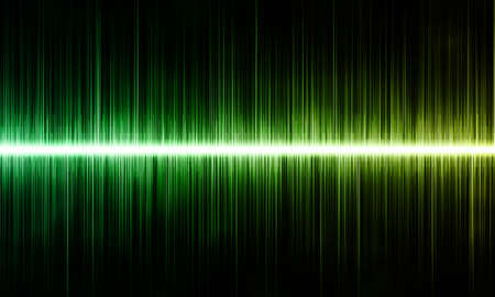 Digital sound wave green and yellow on black background. Quality beautiful illustration