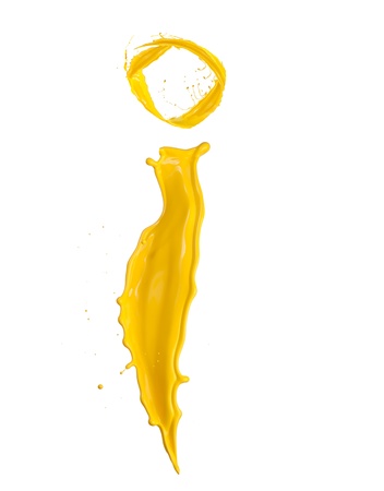 Yellow Liquid alphabet letter Iの写真素材