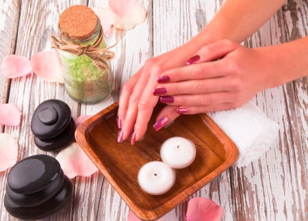 Beautiful woman Hands.Manicure concept の写真素材