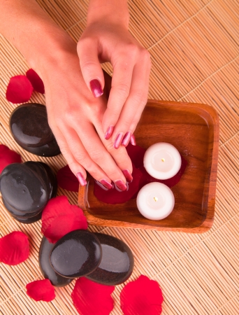 Beautiful woman Hands.Manicure concept の写真素材