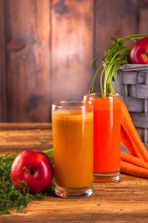 Fresh carrot juiceの写真素材