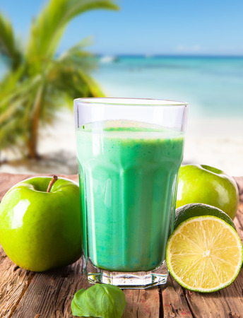 Fresh milk, apple drink isolated on white background, assorted protein cocktails with fruits の写真素材