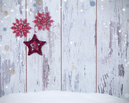 Christmas decoration Holiday background with woodの写真素材