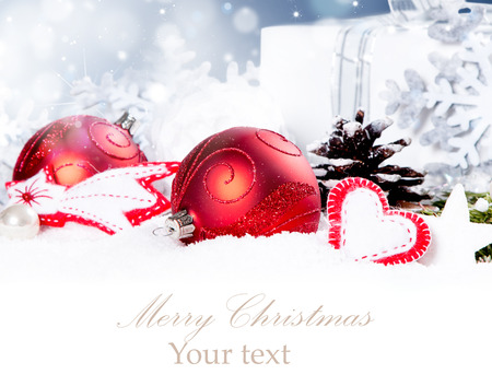 Christmas decoration Holiday background with free space for text. Christmas conceptの写真素材