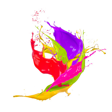 Color splash isolated on whiteの写真素材