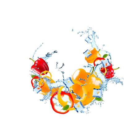 Water splash isolated on whiteの写真素材