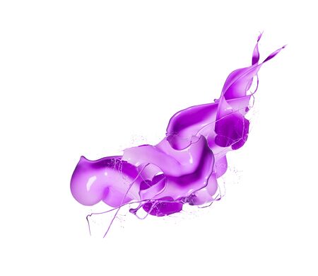 Purple splash isolated on whiteの写真素材