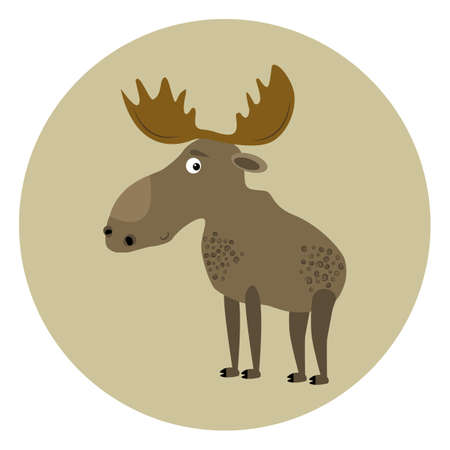 vector moose in cartoon styleのイラスト素材