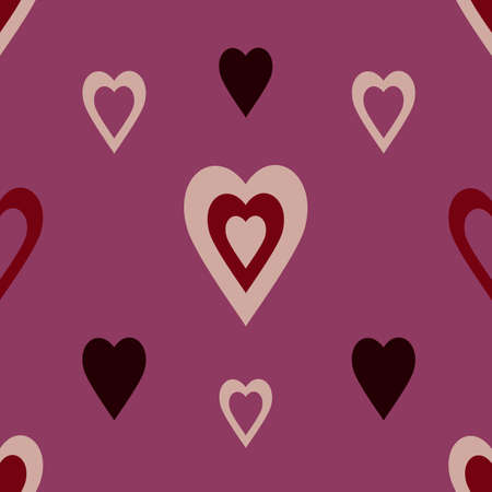 Love heart seamless pattern, great design for any purposes. Vintage background fabric Cartoon vector illustration.のイラスト素材