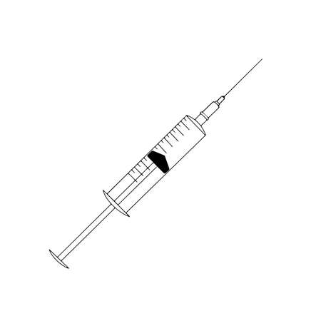 Simple illustration of a syringe in the style of a flat illustrationのイラスト素材