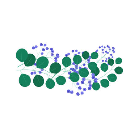Vector pattern with plant and flower elementsのイラスト素材