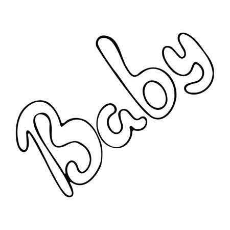 Simple vector illustration of the inscription babyのイラスト素材