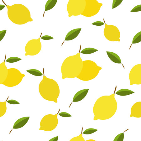 Vector illustrator with lemons, bright print for fabricsのイラスト素材