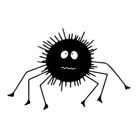 Funny spider icon doodle cartoonのイラスト素材