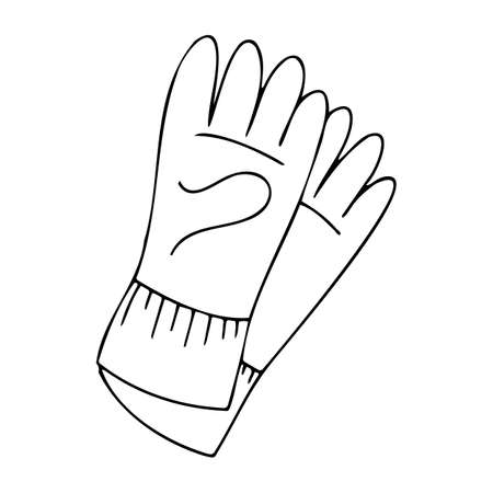 Gardening gloves, gardening tools, garden and vegetable garden iconsのイラスト素材