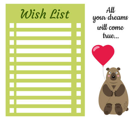 My wish list: Page template. hand-drawn graphics. vector illustration.のイラスト素材