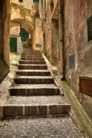 Alley Conca dei Marini (SA) italian fishing villageの写真素材