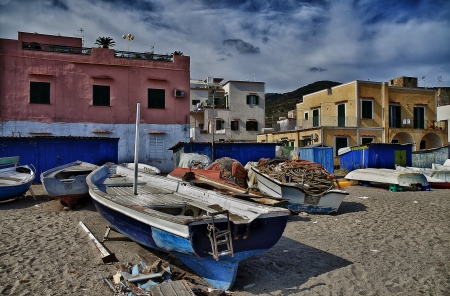Village of Saint Peter beach  Ischia Island  Italyの写真素材