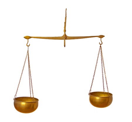 Classical scales on white backgroundの写真素材