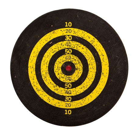 Isolated old target on white background