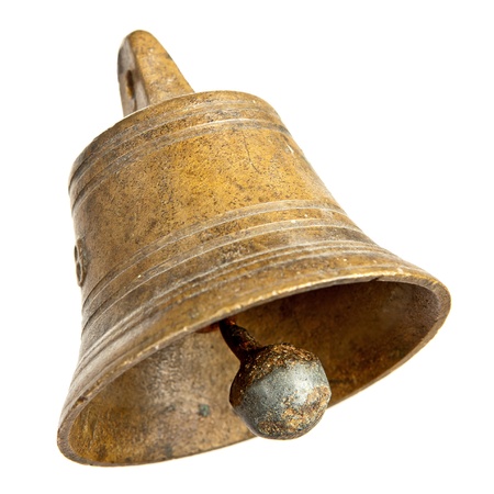 Bronze bell isolated on whiteの写真素材