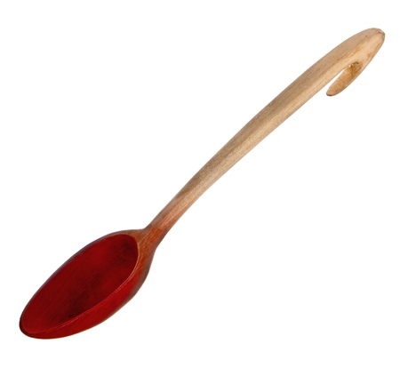Wooden spoon isolated on white backgroundの写真素材
