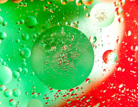 Background of oil bubbles on a water surfaceの写真素材