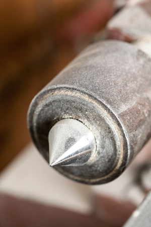 Lathe dusty detail. Shallow depth of field, blurry backgroundの写真素材