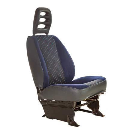 Car seat with headrest isolated over whiteの写真素材