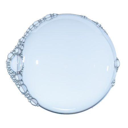 Bubble big and blue over white backgroundの写真素材