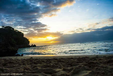 sunset in the beachの写真素材