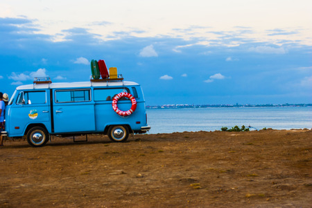Car in the beachの写真素材