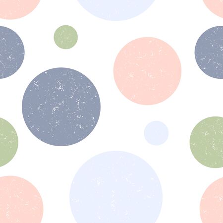 Abstract geometric seamless pattern with circles. Retro Memphis 80s 90s style background. Doodle pattern hand drawn pen, ink, brush. Vector illustration surface design for wrapping, textile.のイラスト素材