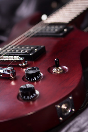 Electric guitar mahogany shot closeupの写真素材