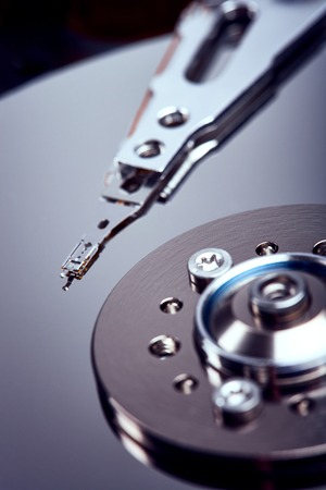 Hard disk inside, electronic components, hard disk device, digital technology, the information...