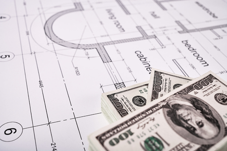 Construction of the building layout, construction financing, packs of dollars, building drawing on...