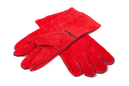 Gloves for welding, welding equipment, gloves, isolated on white background, protective clothing,...