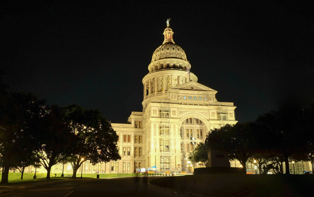 Front view of the capital building of Austin, Txのeditorial素材