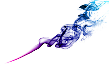 Purple smoke. Abstract bright colored smoke on a white background.の写真素材