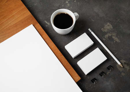 Blank stationery template. Mockup for branding identity. For design presentations and portfolios.の写真素材
